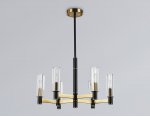 Люстра на штанге Ambrella LH55511/6 BK/BS/CL черный/латунь/прозрачный E14*6 max 40W D570*760