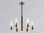Люстра на штанге Ambrella LH55511/6 BK/BS/CL черный/латунь/прозрачный E14*6 max 40W D570*760