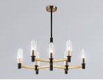 Люстра на штанге Ambrella LH55513/9 BK/BS/CL черный/латунь/прозрачный E14*9 max 40W D760*760