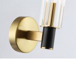 Настенный светильник Ambrella LH55517 BK/BS/CL черный/латунь/прозрачный E14 max 40W 120*100*250
