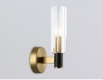 Настенный светильник Ambrella LH55517 BK/BS/CL черный/латунь/прозрачный E14 max 40W 120*100*250