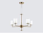 Подвесная люстра Ambrella LH56011/5 BS/FR латунь/белый матовый E14*5 max 40W D640*1260