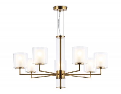 Подвесная люстра Ambrella LH56013/7 BS/FR латунь/белый матовый E14*7 max 40W D790*1260 Подвесная люстра Ambrella LH56013/7 BS/FR латунь/белый матовый E14*7 max 40W D790*1260