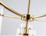 Подвесная люстра Ambrella LH56031/5+1 BS/CL латунь/прозрачный E14*6 max 40W D680*1200
