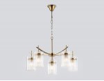 Подвесная люстра Ambrella LH56031/5+1 BS/CL латунь/прозрачный E14*6 max 40W D680*1200