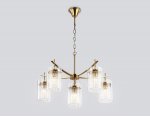 Подвесная люстра Ambrella LH56031/5+1 BS/CL латунь/прозрачный E14*6 max 40W D680*1200