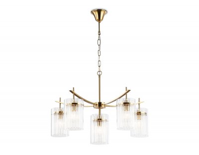 Подвесная люстра Ambrella LH56031/5+1 BS/CL латунь/прозрачный E14*6 max 40W D680*1200