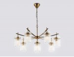 Подвесная люстра Ambrella LH56033/7+1 BS/CL латунь/прозрачный E14*8 max 40W D790*1200