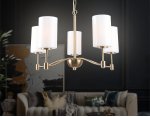 Подвесная люстра Ambrella LH56051/5 BS/FR латунь/белый матовый E14*5 max 40W D590*950