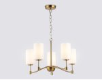 Подвесная люстра Ambrella LH56051/5 BS/FR латунь/белый матовый E14*5 max 40W D590*950