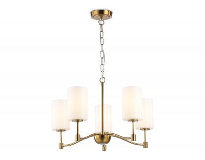Подвесная люстра Ambrella LH56051/5 BS/FR латунь/белый матовый E14*5 max 40W D590*950 Подвесная люстра Ambrella LH56051/5 BS/FR латунь/белый матовый E14*5 max 40W D590*950