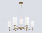 Подвесная люстра Ambrella LH56054/6+3 BS/FR латунь/белый матовый E14*9 max 40W D765*1060