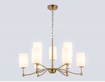Подвесная люстра Ambrella LH56054/6+3 BS/FR латунь/белый матовый E14*9 max 40W D765*1060