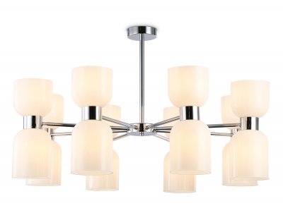 Люстра на штанге Ambrella LH56085/16 СH/FR хром/белый матовый E14*16 max 40W D860*510