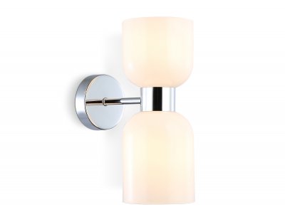 Настенный светильник Ambrella LH56087/2 СH/FR хром/белый матовый E14*2 max 40W 215*120*300