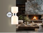 Настенный светильник Ambrella LH56087/2 СH/FR хром/белый матовый E14*2 max 40W 215*120*300