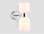 Настенный светильник Ambrella LH56087/2 СH/FR хром/белый матовый E14*2 max 40W 215*120*300