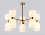 Люстра на штанге Ambrella LH56093/10 BS/FR латунь/белый матовый E14*10 max 40W D700*510
