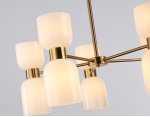 Люстра на штанге Ambrella LH56093/10 BS/FR латунь/белый матовый E14*10 max 40W D700*510