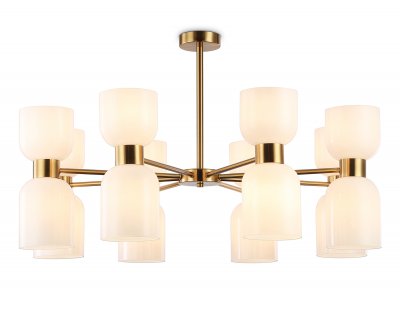 Люстра на штанге Ambrella LH56095/16 BS/FR латунь/белый матовый E14*16 max 40W D860*510