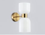 Настенный светильник Ambrella LH56097/2 BS/FR латунь/белый матовый E14*2 max 40W 215*120*300