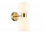 Настенный светильник Ambrella LH56097/2 BS/FR латунь/белый матовый E14*2 max 40W 215*120*300