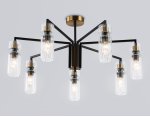 Люстра на штанге Ambrella LH56115/7 BK/BS/CL черный/латунь/прозрачный E14*7 max 40W D705*350