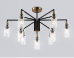Люстра на штанге Ambrella LH56117/9 BK/BS/CL черный/латунь/прозрачный E14*9 max 40W D765*440