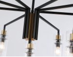 Люстра на штанге Ambrella LH56117/9 BK/BS/CL черный/латунь/прозрачный E14*9 max 40W D765*440