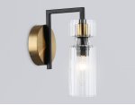Настенный светильник Ambrella LH56119 BK/BS/CL черный/латунь/прозрачный E14 max 40W 150*100*210