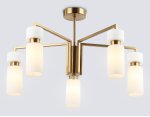 Люстра на штанге Ambrella LH56124/5 BS/FR латунь/белый матовый E14*5 max 40W D605*350