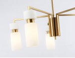 Люстра на штанге Ambrella LH56124/5 BS/FR латунь/белый матовый E14*5 max 40W D605*350