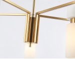 Люстра на штанге Ambrella LH56124/5 BS/FR латунь/белый матовый E14*5 max 40W D605*350