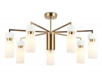 Люстра на штанге Ambrella LH56126/7 BS/FR латунь/белый матовый E14*7 max 40W D705*350