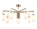 Люстра на штанге Ambrella LH56126/7 BS/FR латунь/белый матовый E14*7 max 40W D705*350