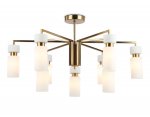 Люстра на штанге Ambrella LH56128/9 BS/FR латунь/белый матовый E14*9 max 40W D765*440