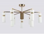 Люстра на штанге Ambrella LH56128/9 BS/FR латунь/белый матовый E14*9 max 40W D765*440
