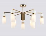 Люстра на штанге Ambrella LH56128/9 BS/FR латунь/белый матовый E14*9 max 40W D765*440