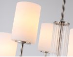 Люстра со стеклянными плафонами на штанге Ambrella LH56211/6 SN/FR никель/белый матовый E27/6 max 60W D600*600