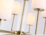 Люстра со стеклянными плафонами на штанге Ambrella LH56217/8 BS/FR латунь/белый матовый E27/8 max 60W D700*600