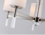 Люстра со стеклянными плафонами на штанге Ambrella LH56251/5 SN/FR никель/белый матовый E27/5 max 60W D600*590