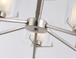 Люстра со стеклянными плафонами на штанге Ambrella LH57002/6 SN/FR никель/белый матовый E14/6 max 40W D850*420