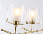 Люстра со стеклянными плафонами на штанге Ambrella LH57008/6 BS/FR латунь/белый матовый E14/6 max 40W D850*420
