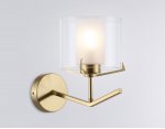 Настенный светильник со стеклянным плафоном Ambrella LH57010 BS/FR латунь/белый матовый E14 max 40W 280*150*220
