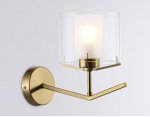 Настенный светильник со стеклянным плафоном Ambrella LH57010 BS/FR латунь/белый матовый E14 max 40W 280*150*220