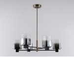 Подвесная люстра Ambrella LH57041/6 BK/DBS/SM черный/темная латунь/дымчатый E14/6 max 40W D690*690