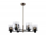 Подвесная люстра Ambrella LH57041/6 BK/DBS/SM черный/темная латунь/дымчатый E14/6 max 40W D690*690