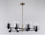 Подвесная люстра Ambrella LH57043/8 BK/DBS/SM черный/темная латунь/дымчатый E14/8 max 40W D830*710