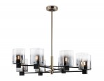 Подвесная люстра Ambrella LH57043/8 BK/DBS/SM черный/темная латунь/дымчатый E14/8 max 40W D830*710