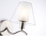 Настенный светильник со стеклянным плафоном Ambrella LH57085 SN/FR никель/белый матовый E14 max 40W 230*140*200